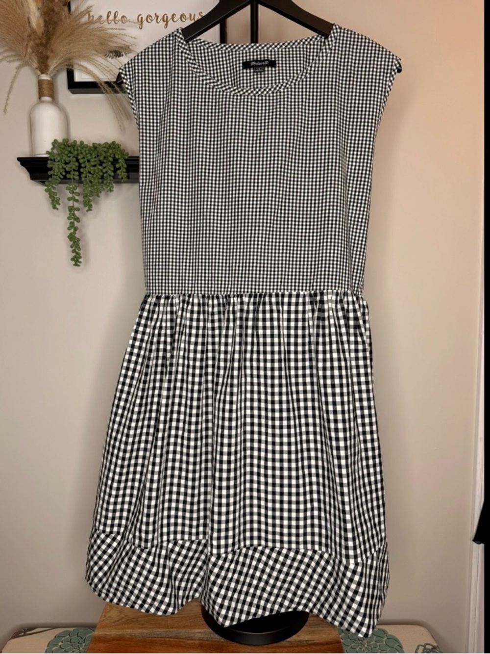 Black & White Gingham Kids Dress - Classic Check Print